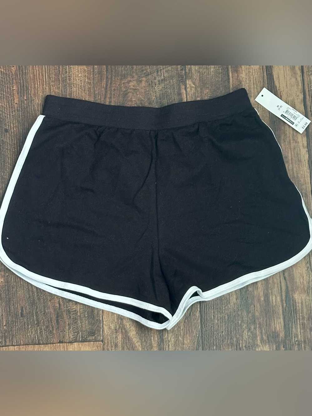 No Boundaries Black Athletic Shorts with White Trim
